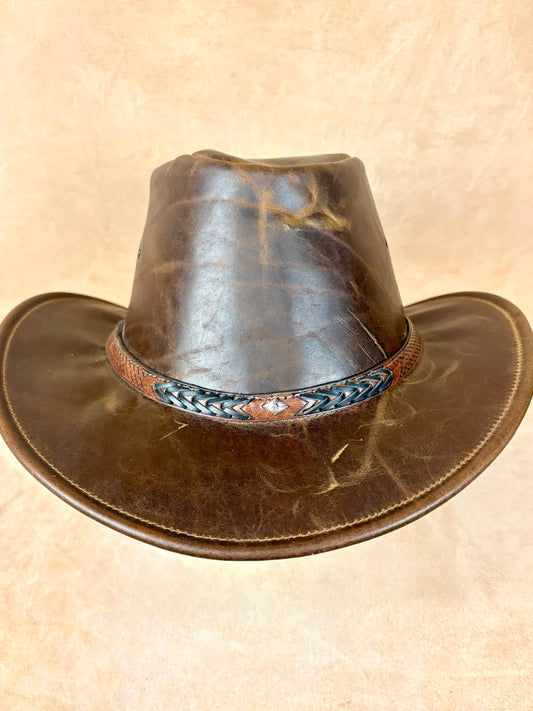 Desert Crown Leather Hat – Vintage Edition