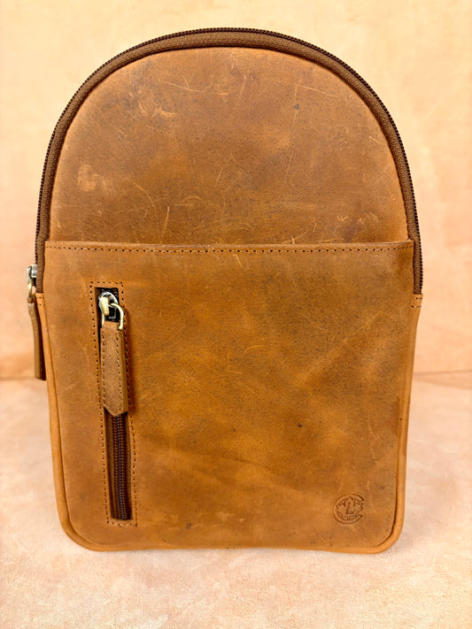 Masih Studio Arman Swift compact leather backpack.