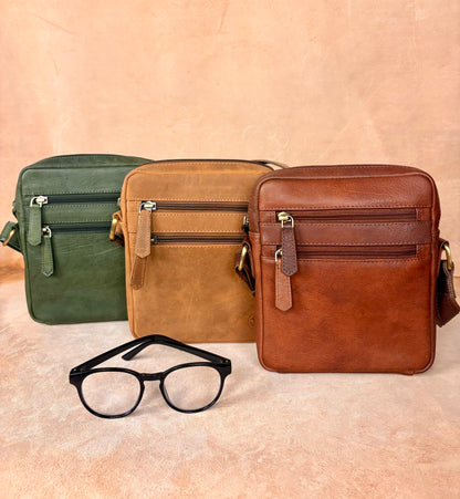 Masih Studio Arman Edge compact leather shoulder bag.