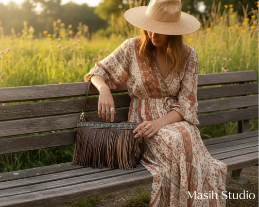 Sahara Fringe Leather  Bag