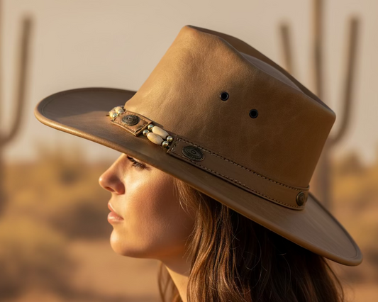 Desert Crown Leather Hat – Nomad Edition