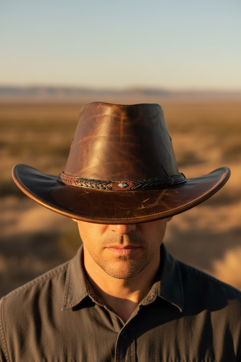 Desert Crown Leather Hat – Vintage Edition