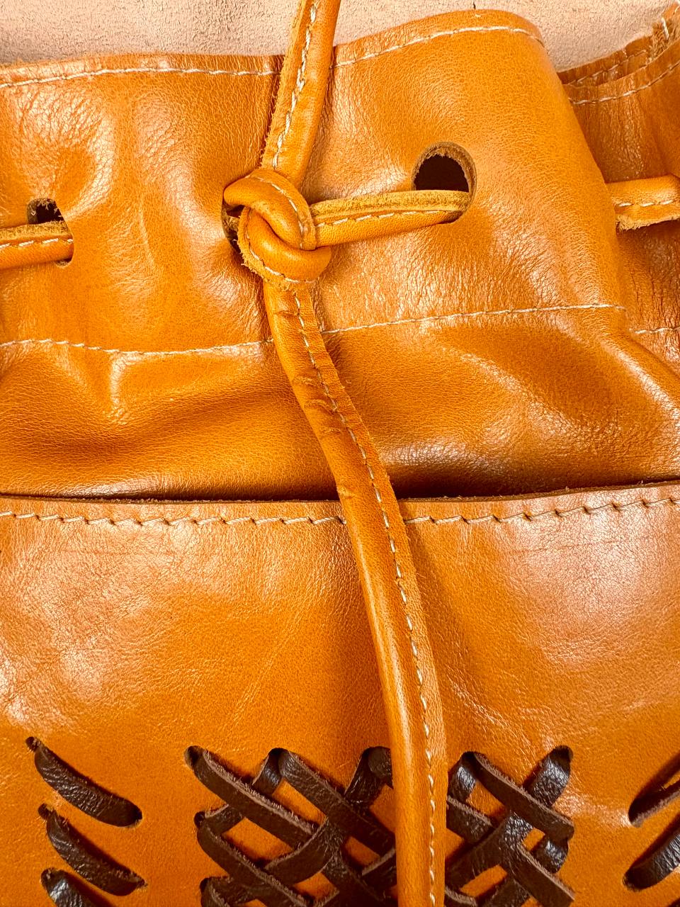 Darya Fringe Leather Bucket Bag