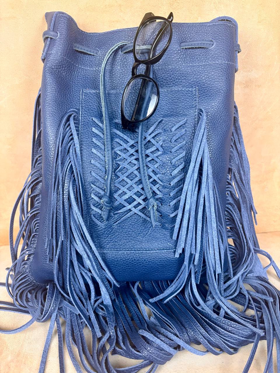 Sahar Fringe Leather Bucket Bag