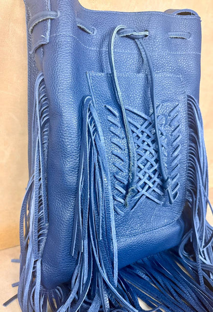 Sahar Fringe Leather Bucket Bag