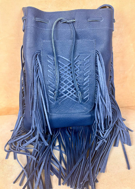 Sahar Fringe Leather Bucket Bag