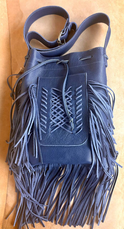 Sahar Fringe Leather Bucket Bag