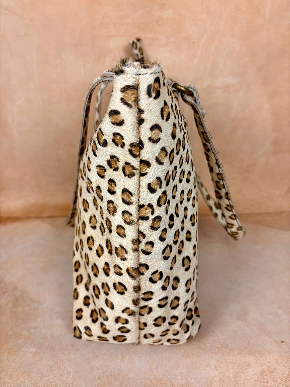 Savara Leopard Hair Leather Handbag