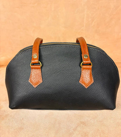 Nomad Arc black leather crossbody bag with strap