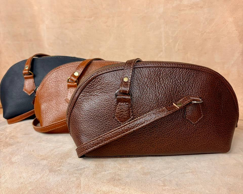 Nomad Arc leather handbag front view